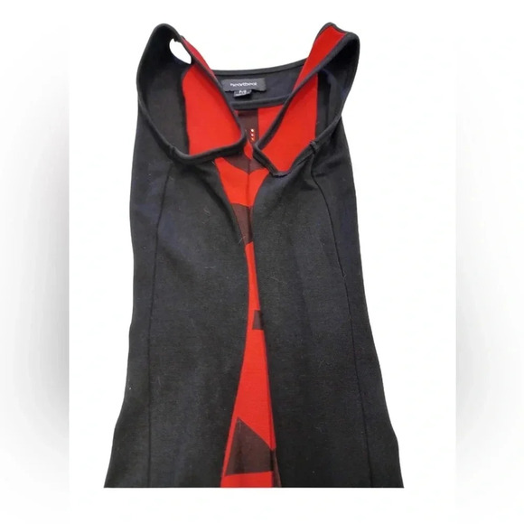 Heartbeat Mini Black  Red Embellishment Sleeveless Body Con Dress Size Small - Picture 5 of 9